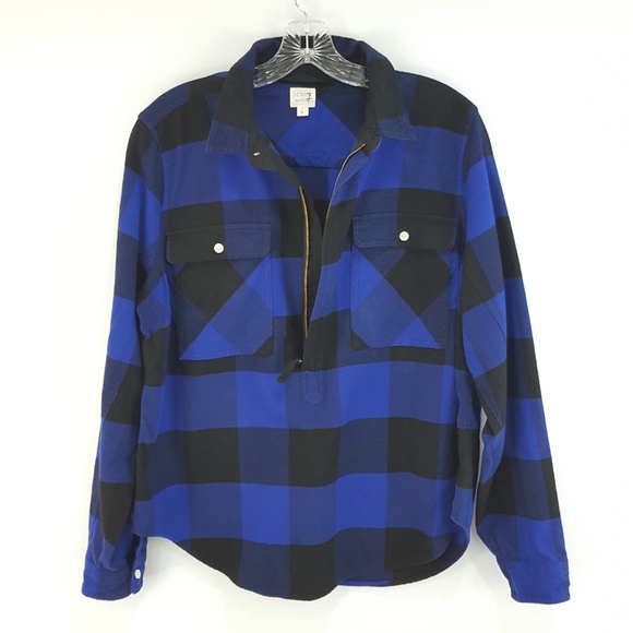 J. Crew Factory Buffalo Plaid Shirt Zipper Jacket - Picture 2 of 8
